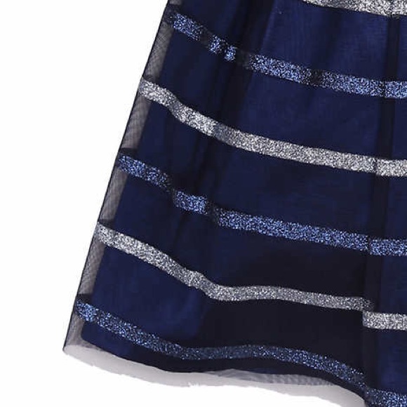 Jona Michelle Kids' Christmas Dress - Navy/Silver - Picture 6 of 7